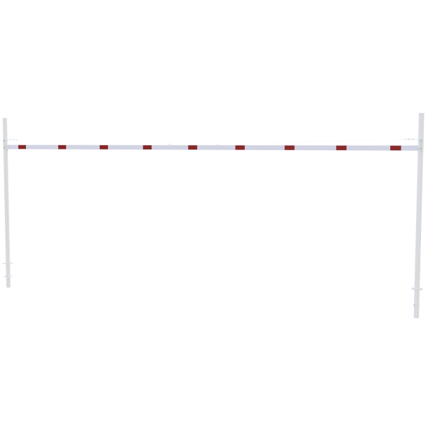 Height restriction barrier | with 2 square posts | cross tube length: 9000 mm | for casting in concrete | without barrier of aluminium tube